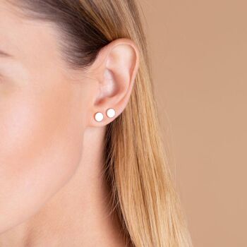 Boucles d'oreilles à tige en acier inoxydable / or rose / plaqué or 18 carats étanche 3