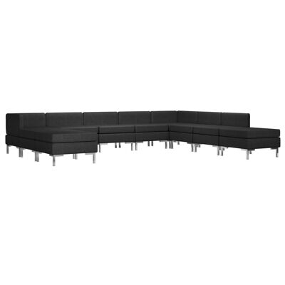 Ensemble de canapés 10 pièces Homestorecity en tissu noir 1
