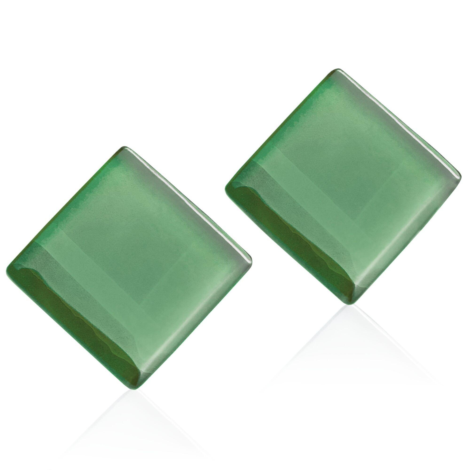 Statement Ohrringe aus Glas / Moosgrün / Upcycling & Handmade