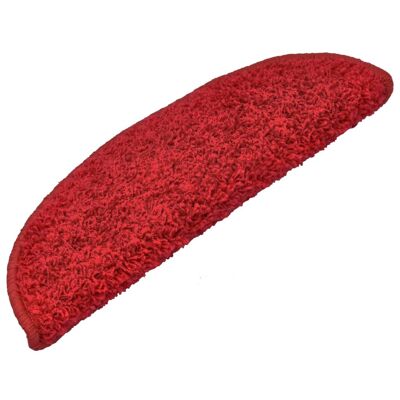 Homestorecity 15 uds. Tapetes para escaleras 65x25 cm rojos