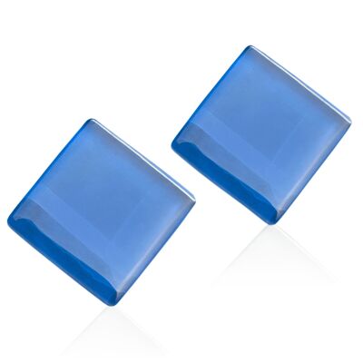 Boucles d'oreilles en verre / bleu azur / upcycled & handmade