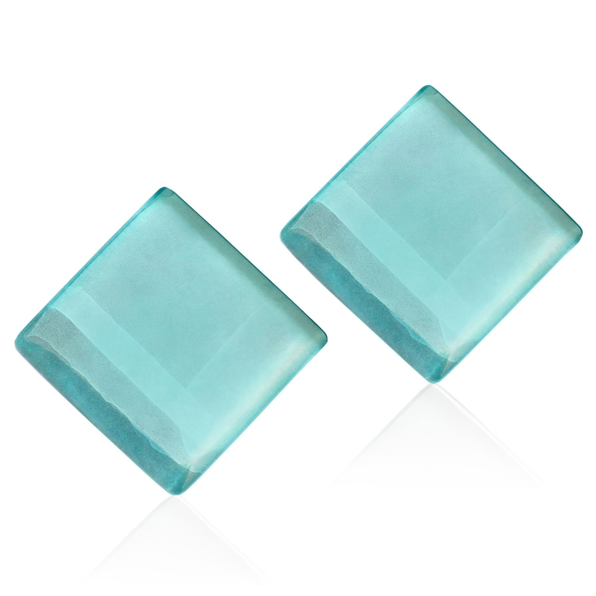 Statement Ohrringe aus Glas / Karibikblau / Upcycling & Handmade