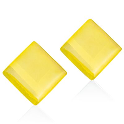 Boucles d'oreilles en verre / jaune citron / upcycled & Handmade