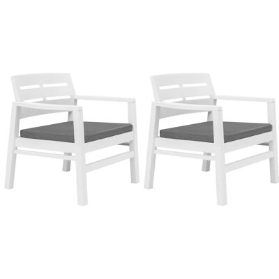 Homestorecity set da salotto 3 pezzi in plastica bianca 2