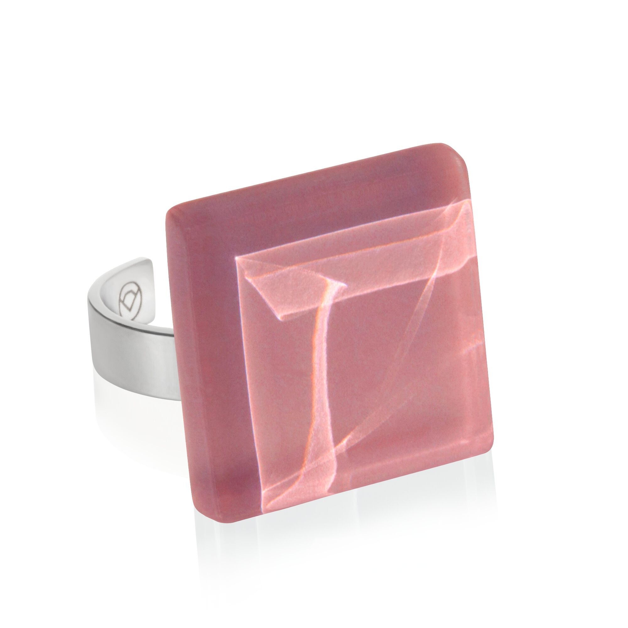 Anello di tendenza con pietra/quarzo rosa/upcycling e fatto a mano