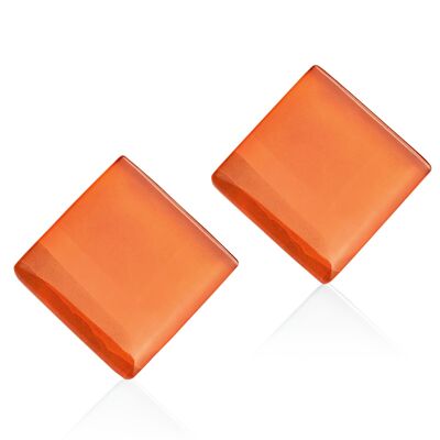 Statement earrings made of glass / orange / upcycled & handmade