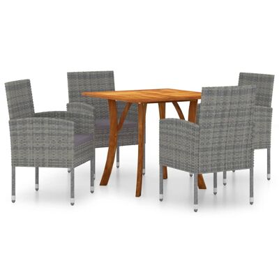 Ensemble de jardin 5 pièces Homestorecity couleur anthracite 4