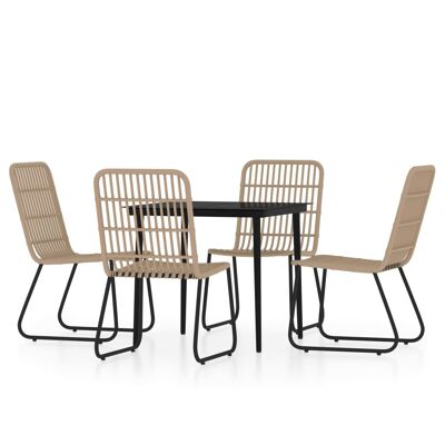 Homestorecity 5-piece garden set oak-colored 3