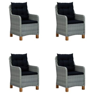 Homestorecity set da giardino 5 pezzi grigio chiaro 25