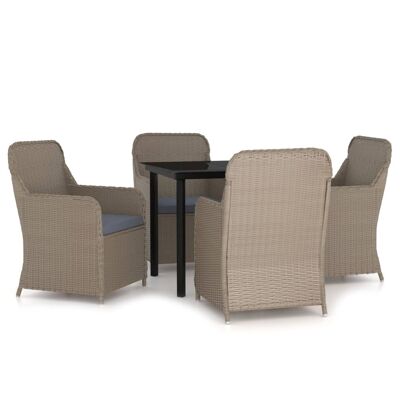 Conjunto de jardín de 5 piezas con cojines Homestorecity marrón 5