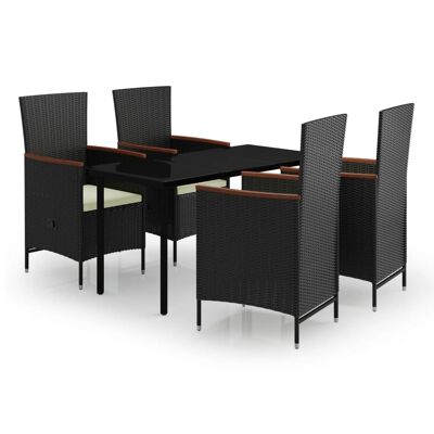 Conjunto de jardín de 5 piezas con cojines Homestorecity negro 8