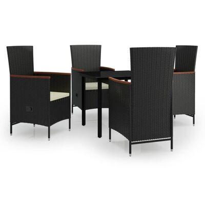 Conjunto de jardín de 5 piezas con cojines Homestorecity negro 7