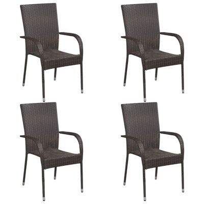 Conjunto de jardín de 5 piezas Homestorecity de ratán sintético marrón 3