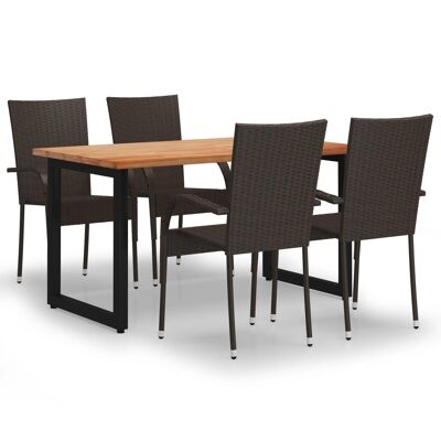Conjunto de jardín de 5 piezas Homestorecity de ratán sintético marrón 2
