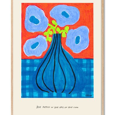 Madelen - Coquelicots bleus - 30x40 cm