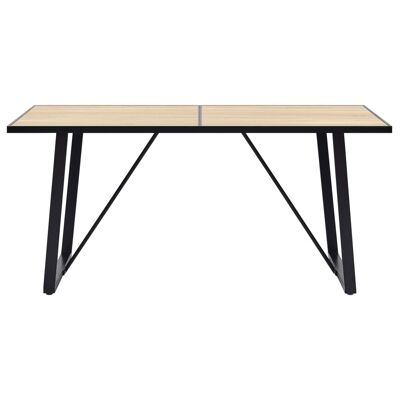 Juego de comedor Homestorecity de 7 piezas de piel sintética marrón 16