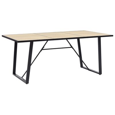 Juego de comedor Homestorecity de 7 piezas en piel sintética color crema 14