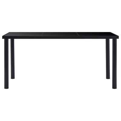 Juego de comedor Homestorecity de 7 piezas de piel sintética negra 45
