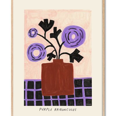 Madelen - Ranuculus morado - 30x40 cm