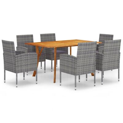 Ensemble de jardin 7 pièces Homestorecity couleur anthracite 5