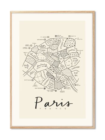 Aleisha - Plan du quartier de Paris - 70x100 cm 1