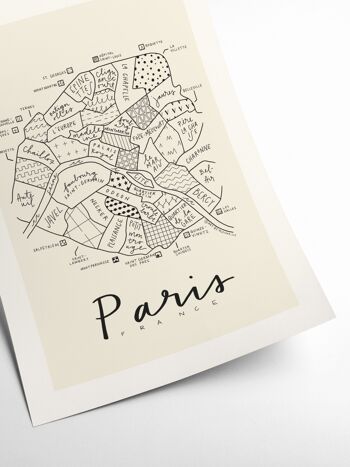 Aleisha - Plan du quartier de Paris - 70x100 cm 2