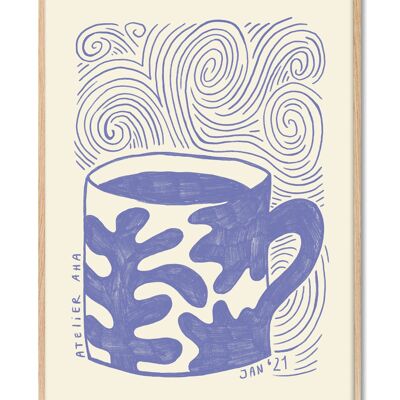 Anouk - una taza azul en un lunes azul - 30x40 cm