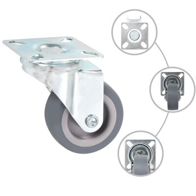 Homestorecity Lot de 8 roulettes pivotantes 50 mm 2
