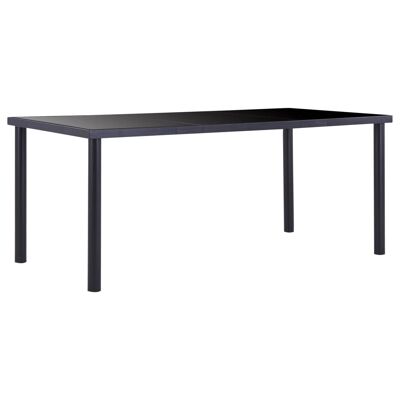 Juego de comedor Homestorecity de 9 piezas de piel sintética negra 27