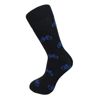 Calzini di bambù per biciclette nere e blu