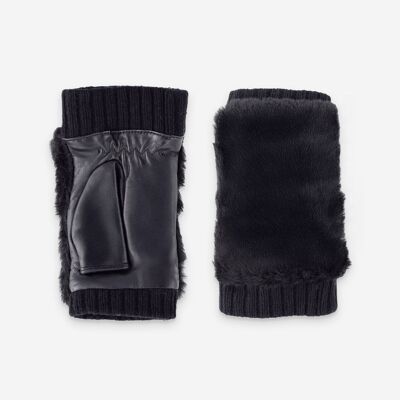 Mitaines cuir agneau-100% poliéster (boa)-21598BA
