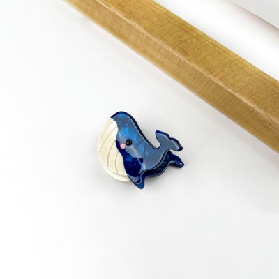 Mini pinza de garra de acetato con forma de ballena: un divertido accesorio para el cabello con temática oceánica
