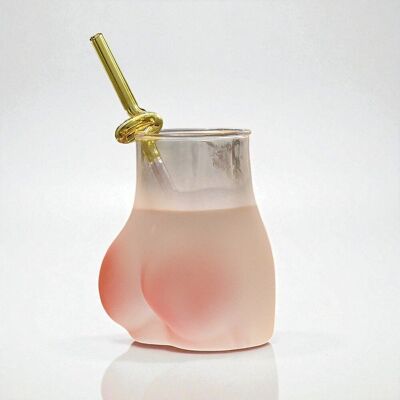 Funny Peachy Butt Glass Mug – Novelty Hip-Shaped Coffee Cup