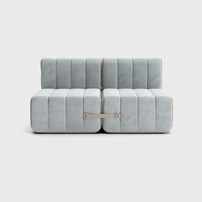 Curt Set 4 - ad esempiob.Divano flessibile a 2 posti - Barcellona - River - V3347/33 (Azzurro)