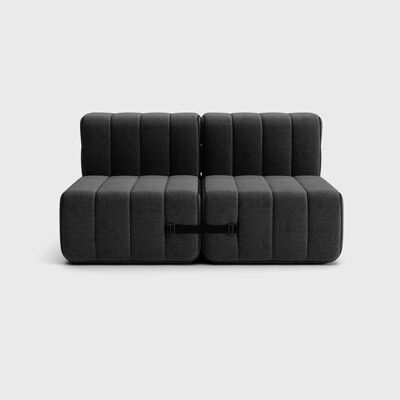 Curt Set 4 - ad esempiob.Divano flessibile a 2 posti - Dama - 0004 (Grigio scuro)