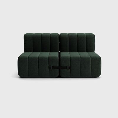 Curt Set 4 - ad esempiob.Divano flessibile a 2 posti - Dama - 0061 (Verde scuro)