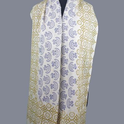 Pareo- Sarong estampado en bloque - Vintage Jaal Blue Buti Print