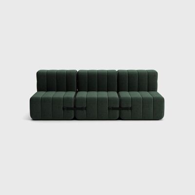 Curt Set 6 - par exempleb.Canapé 3 places flexible - Dama - 0061 (Vert foncé)