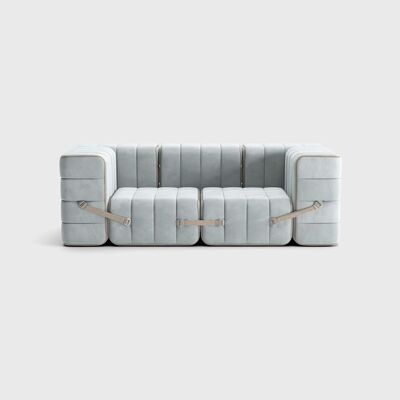 Curt Set 7 - e.g.B.Flexible 2-seater with armrests - Barcelona - River - V3347/33 (Light Blue)