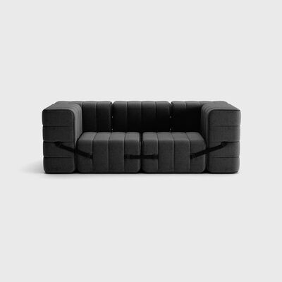 Curt Set 7 - e.g.B.Flexible 2-seater with armrests - Dama - 0048 (Dark Grey)