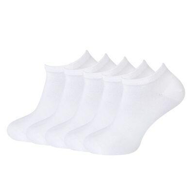 Calcetines tobilleros de bambú para mujer de Green-Goose - 5 pares - Blanco - 95 % bambú