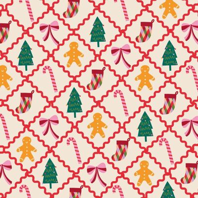 Christmas Trellis Wrapping Paper