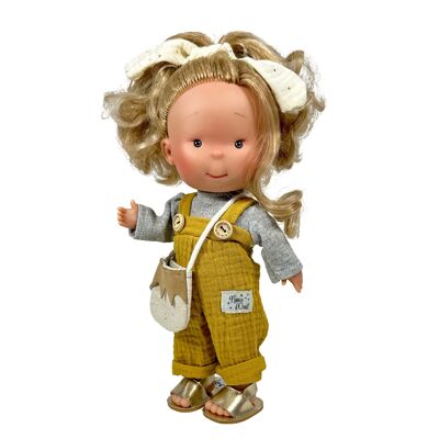 POUPÉE PIPPA UNICA EN ROBE COMBINAISON OCRE