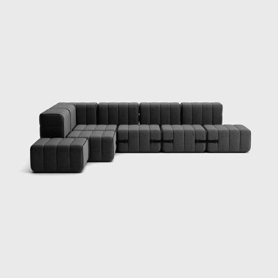 Conjunto corto 12, p. ej.b.Sofá esquinero grande y flexible - Dama - 0004 (gris oscuro)