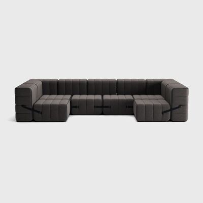 Curt Set 15 - ad esempiob.Divano a U flessibile - Jet - 9108 (Grigio / Marrone)