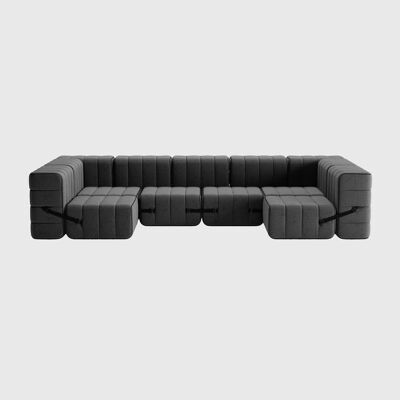 Curt Set 15 - par exempleb.Canapé U flexible - Dama - 0004 (gris foncé)