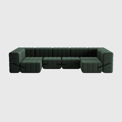 Curt Set 15 - par exempleb.Canapé U flexible - Dama - 0061 (vert foncé)