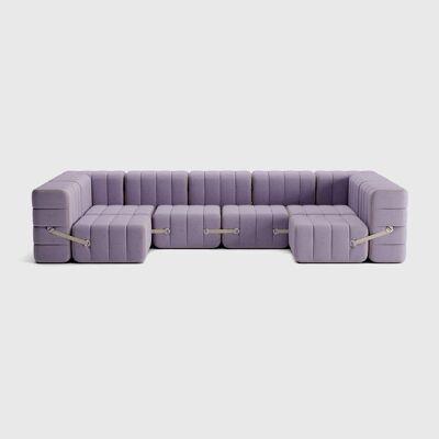 Curt Set 15 - par exempleb.Canapé flexible en U - Dama - 0039 (Lilas)