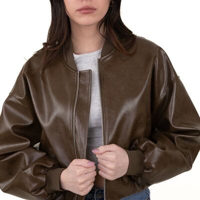 GIACCA BOMBER VINTAGE IN ECOPELLE (3540)