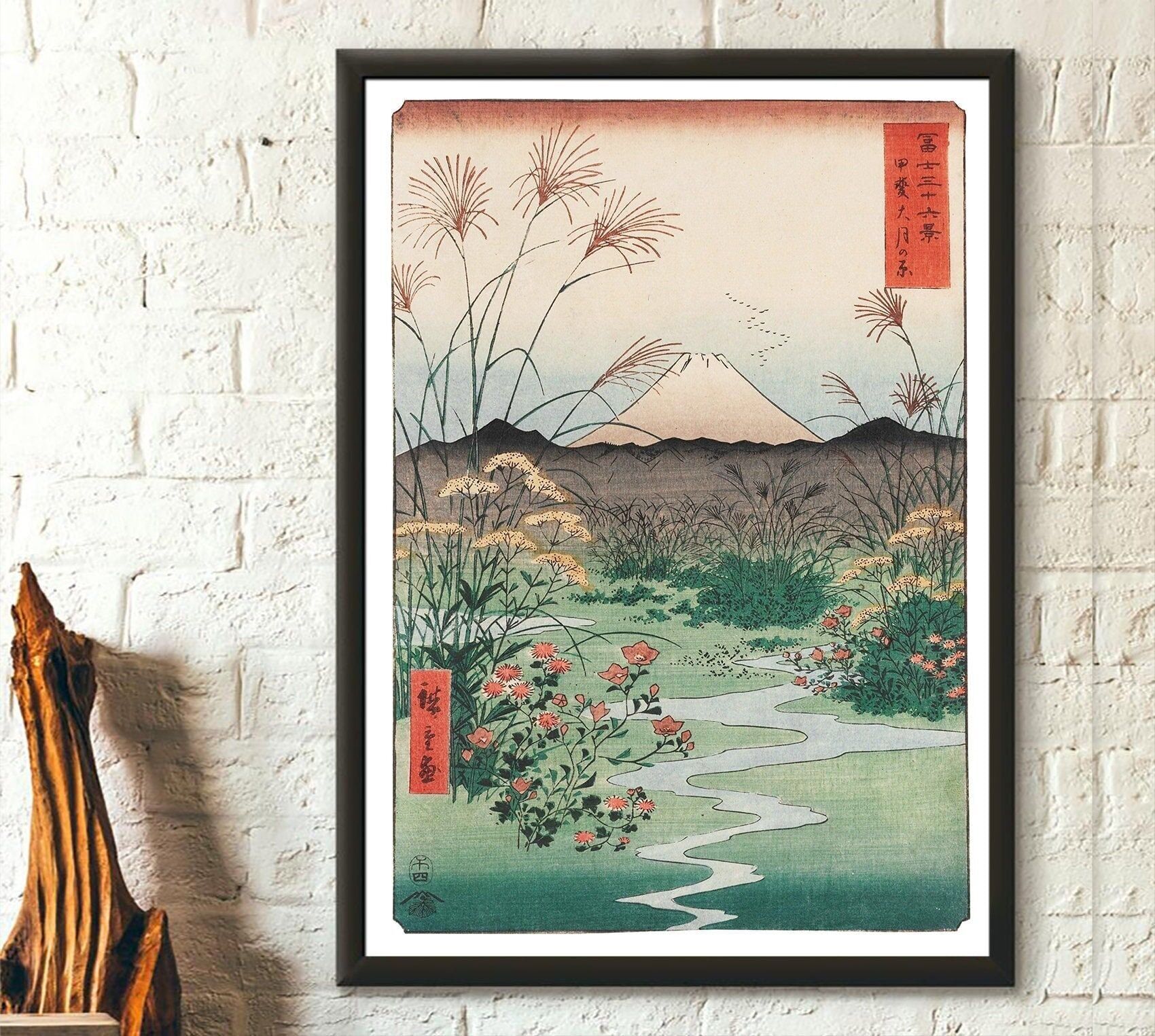 Poster Otsuki Plain 1858 – Arte Hiroshige Ukiyo-e – Stampa del Monte Fuji (Periodo Edo)
